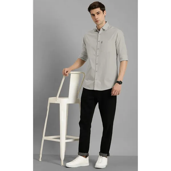 Grey_Premium_Cotton_Blend_Casual/Formal_Shirt_For_Men