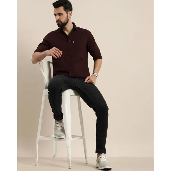 Maroon_Premium_Cotton_Blend_Casual/Formal_Shirt_For_Men