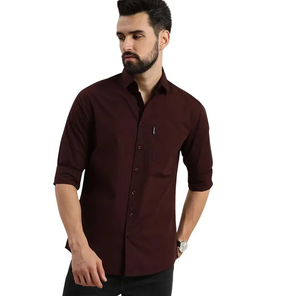 Maroon_Premium_Cotton_Blend_Casual/Formal_Shirt_For_Men