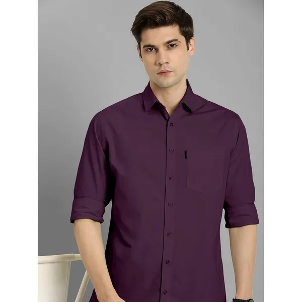 Wine_Premium_Cotton_Blend_Casual/Formal_Shirt_For_Men