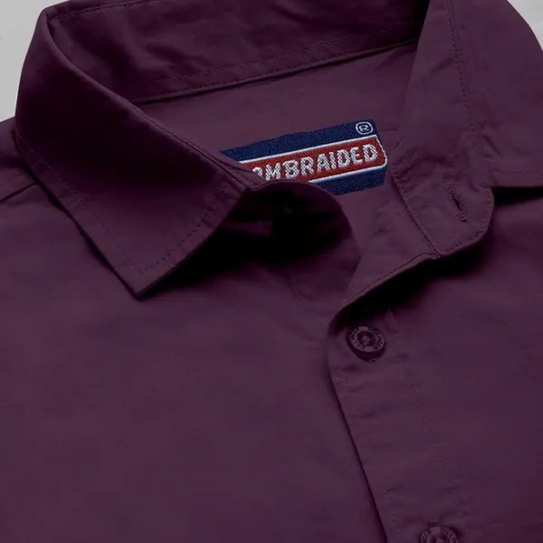 Wine_Premium_Cotton_Blend_Casual/Formal_Shirt_For_Men