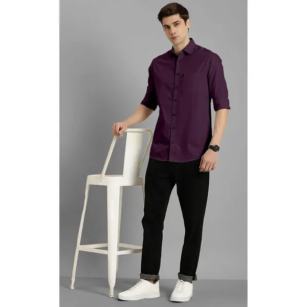 Wine_Premium_Cotton_Blend_Casual/Formal_Shirt_For_Men