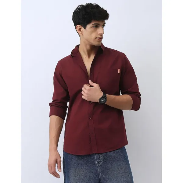 Maroon_Premium_Cotton_Blend_Western_Shirt_For_Men