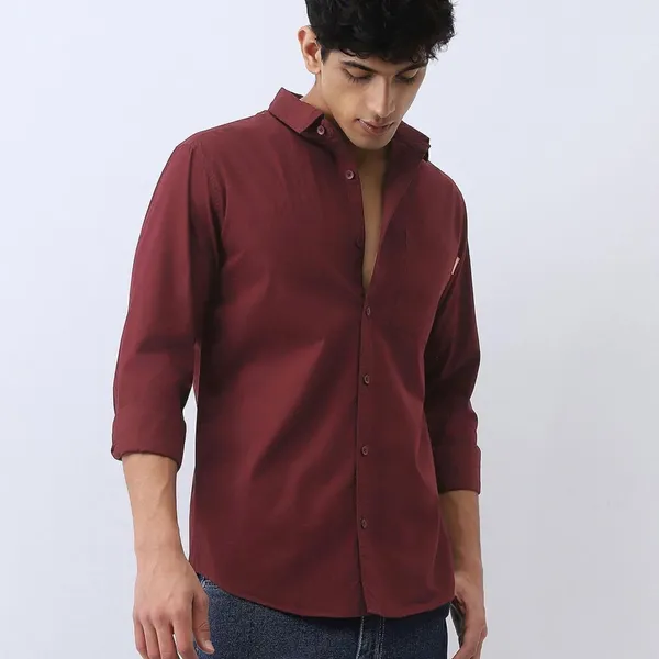 Maroon_Premium_Cotton_Blend_Western_Shirt_For_Men