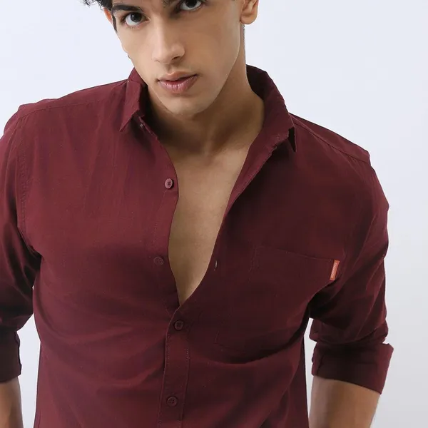 Maroon_Premium_Cotton_Blend_Western_Shirt_For_Men