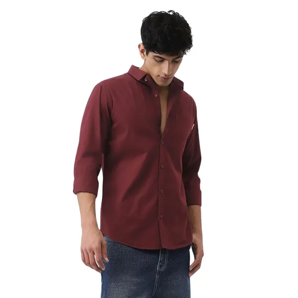 Maroon_Premium_Cotton_Blend_Western_Shirt_For_Men
