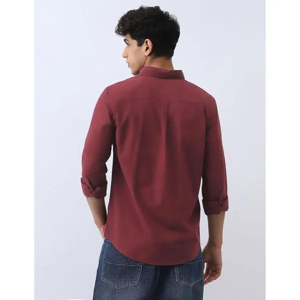 Maroon_Premium_Cotton_Blend_Western_Shirt_For_Men