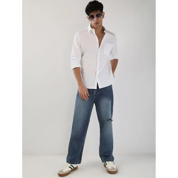 White_Premium_Cotton_Blend_Western_Shirt_For_Men