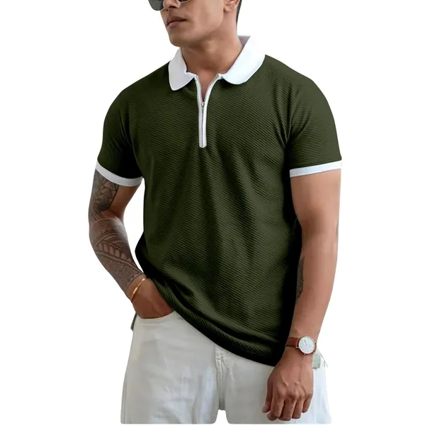 Green_Premium_Poly_Cotton_Polo_T-Shirt_For_Men
