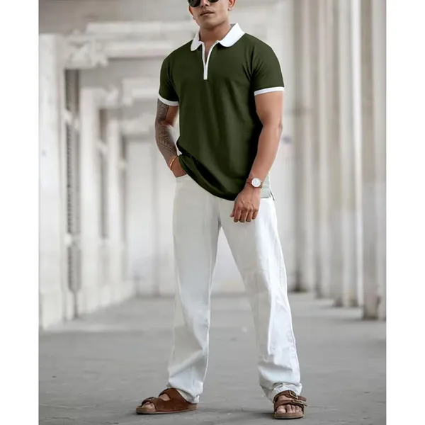Green_Premium_Poly_Cotton_Polo_T-Shirt_For_Men