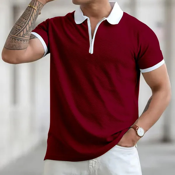 Maroon_Premium_Poly_Cotton_Polo_T-Shirt_For_Men