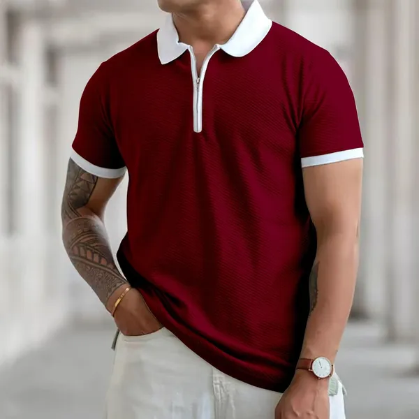 Maroon_Premium_Poly_Cotton_Polo_T-Shirt_For_Men