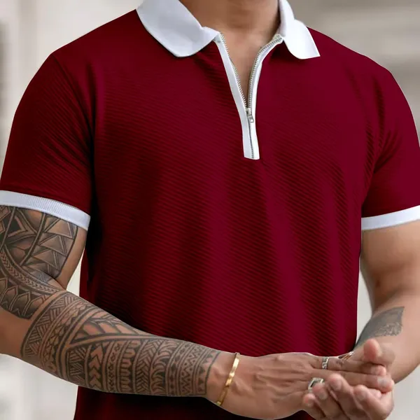 Maroon_Premium_Poly_Cotton_Polo_T-Shirt_For_Men