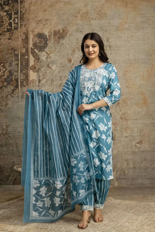 Light_Blue_Cotton_Regular_Kurta,_Salwar_&_Dupatta_Set_For_Women