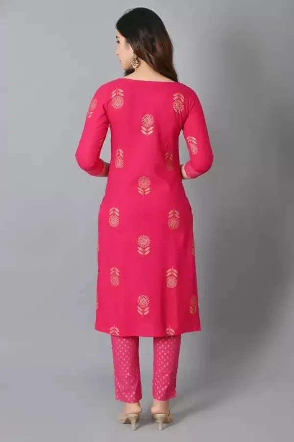 Pink_Rayon_Regular_Kurta,_Trouser/Pant_&_Dupatta_Set_For_Women