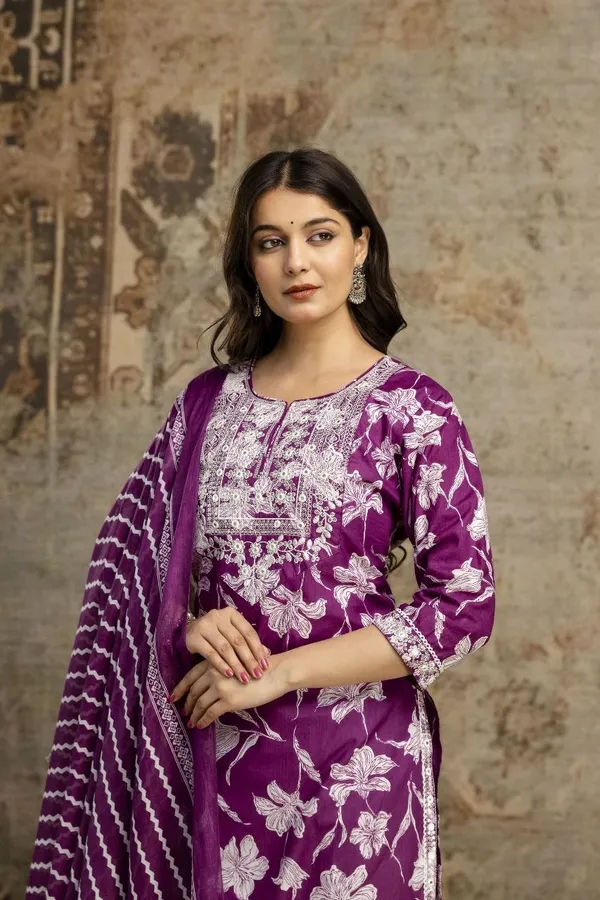 Purple_Cotton_Regular_Kurta,_Salwar_&_Dupatta_Set_For_Women