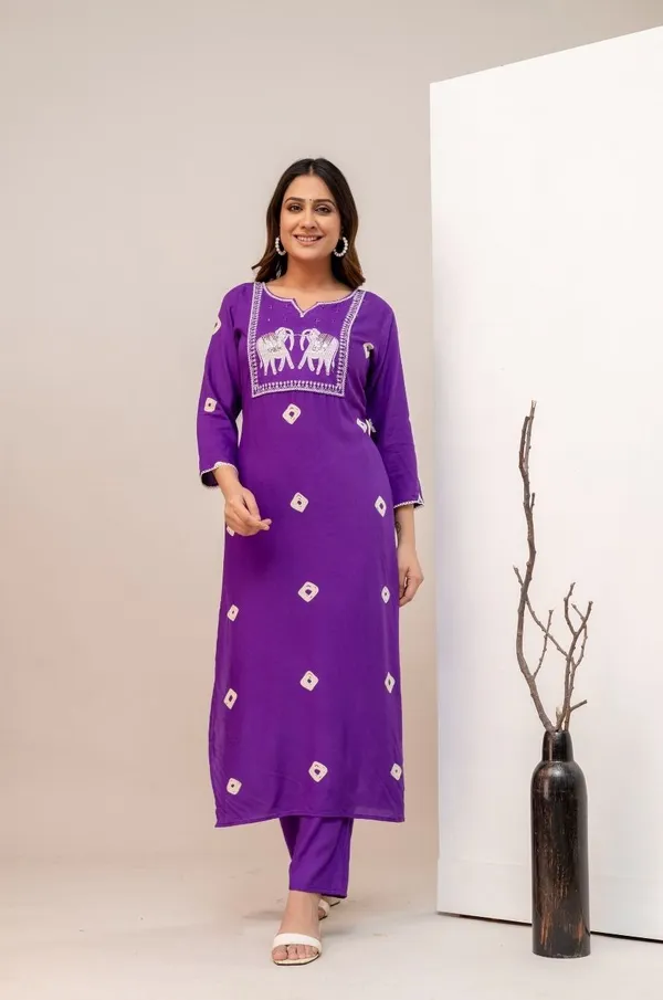 Purple_Cotton_Blend_Kurti_Set_For_Women