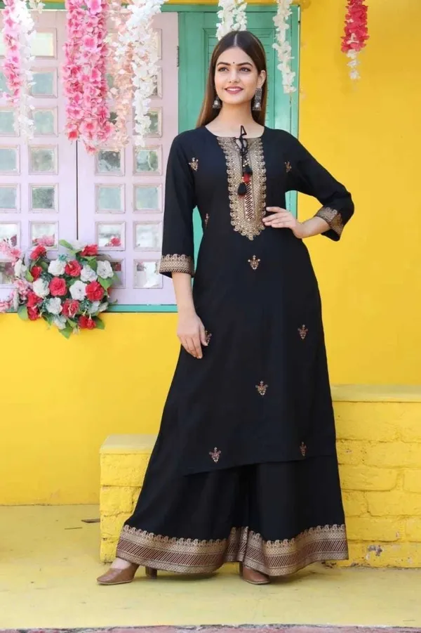 Black_Rayon_Regular_Kurta,_Sharara_&_Dupatta_Set_For_Women