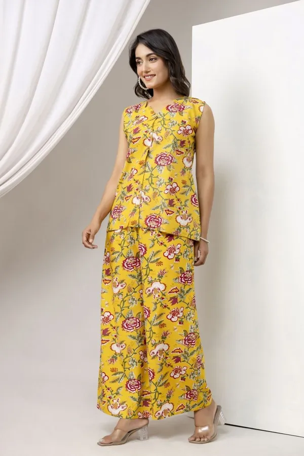 Yellow_Viscose_Rayon_Co-ords_For_Women