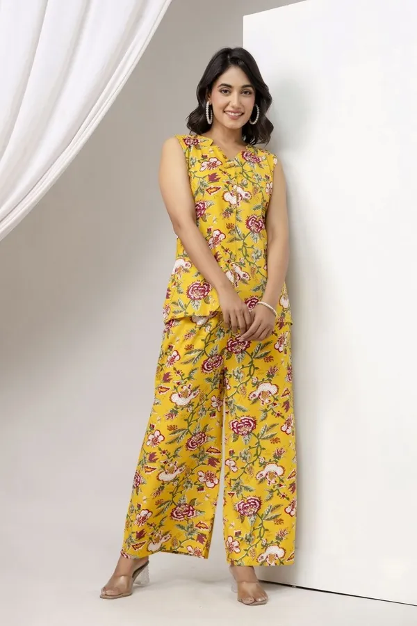 Yellow_Viscose_Rayon_Co-ords_For_Women