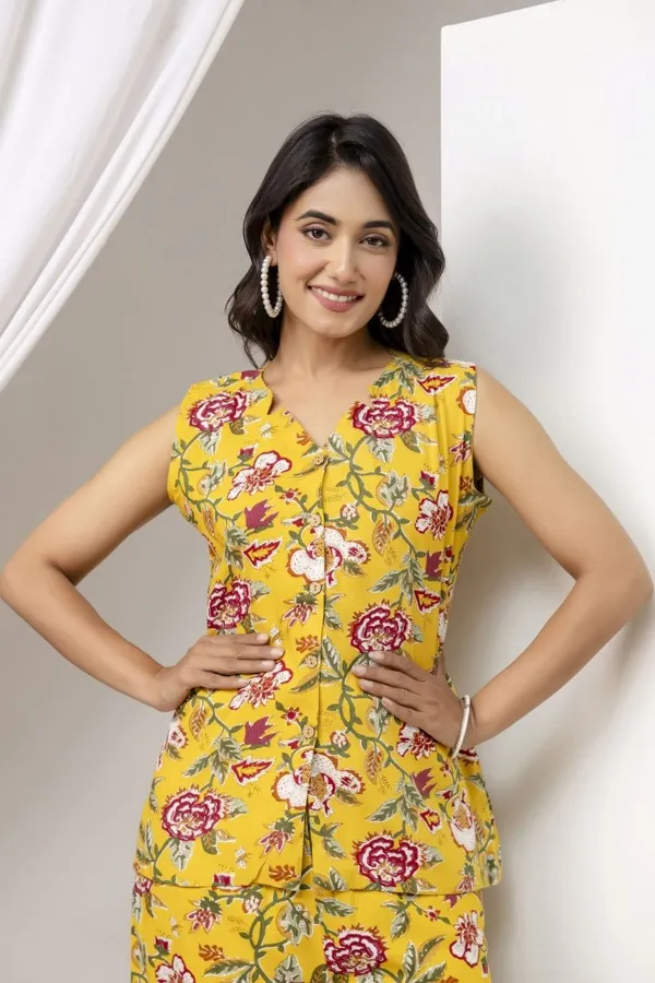 Yellow_Viscose_Rayon_Co-ords_For_Women