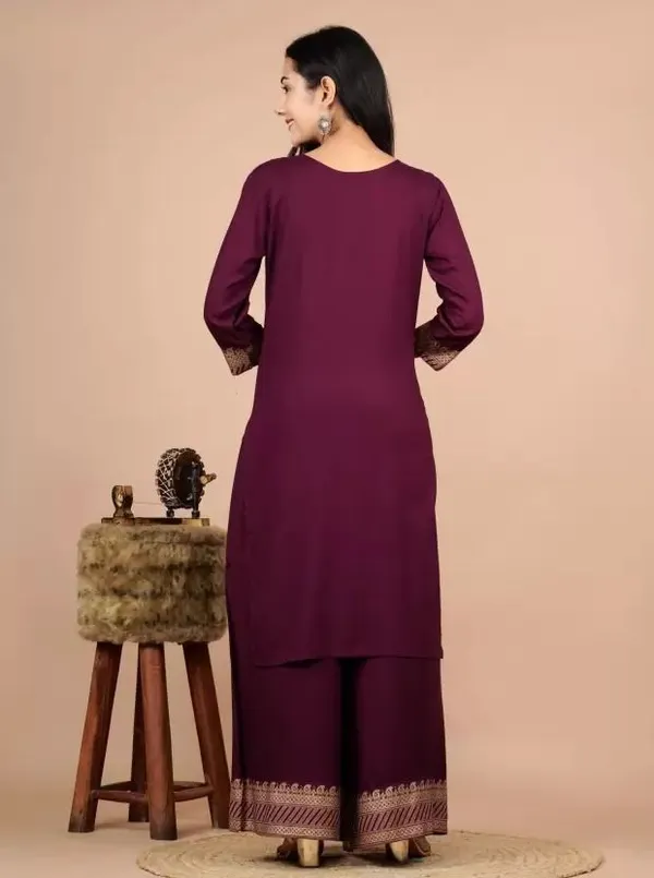 Maroon_Rayon_Regular_Kurta,_Palazzo_&_Dupatta_Set_For_Women