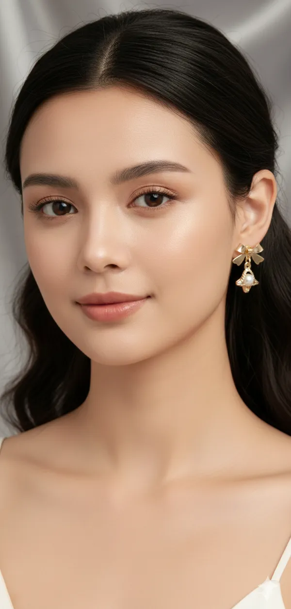 The_Bow_Pearl_Drops_Earring_For_Women