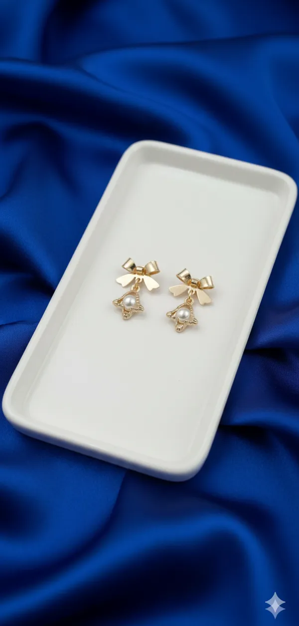 The_Bow_Pearl_Drops_Earring_For_Women