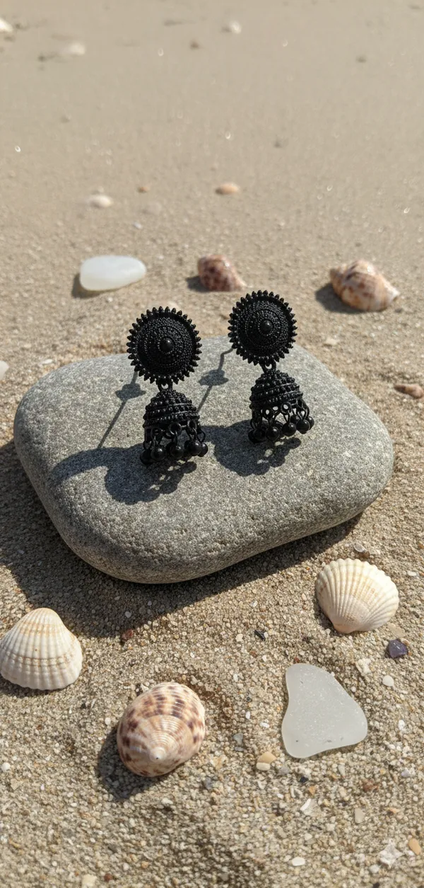 The_Black_Sunburst_Jhumkas_For_Women