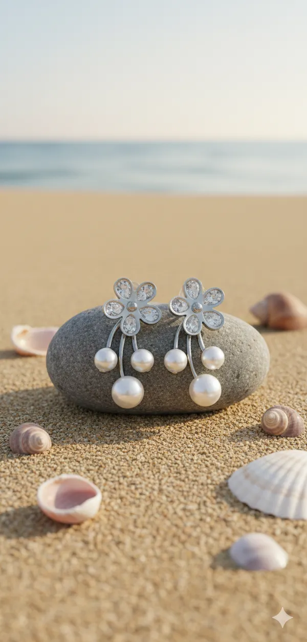 Petal_And_Pearl_Drops_Stud_Earrings_For_Women