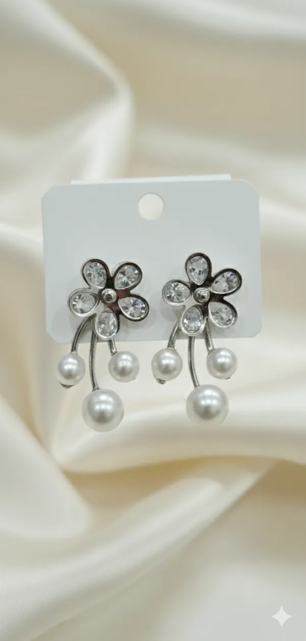 Petal_And_Pearl_Drops_Stud_Earrings_For_Women