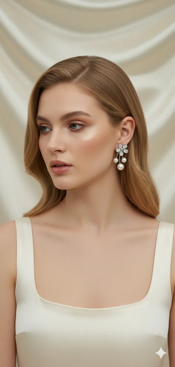 Petal_And_Pearl_Drops_Stud_Earrings_For_Women