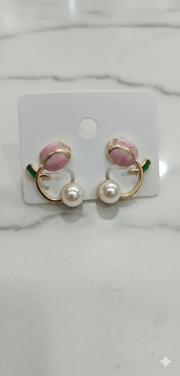 Pink_&_Ivory_Enamel_The_Juliet_Korean_Earrings_For_Women