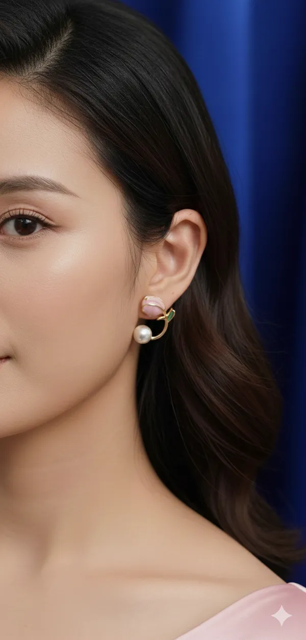 Pink_&_Ivory_Enamel_The_Juliet_Korean_Earrings_For_Women