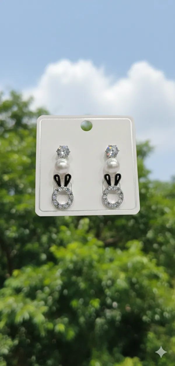 Silver_Pearls_Bunny_Kisses_Earring_For_Women