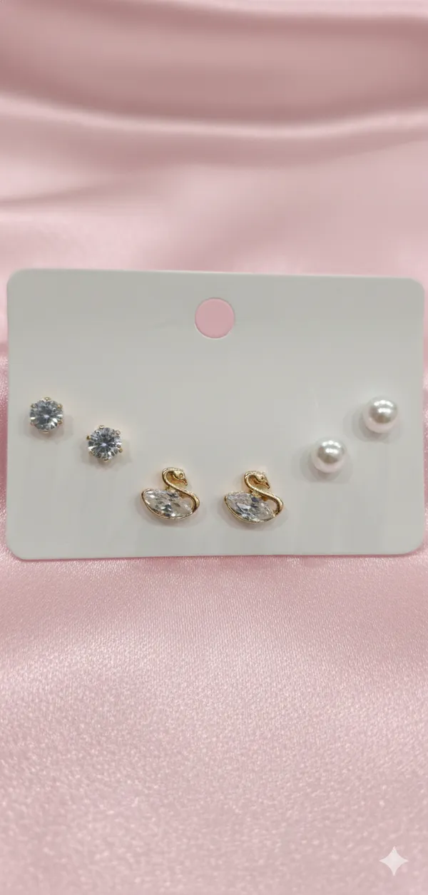 The_Swan_Lake_Studs_For_Women_(Multi_Piercing_Set)
