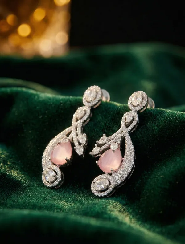 Pink_Alloy_Elegant_Earrings_For_Women