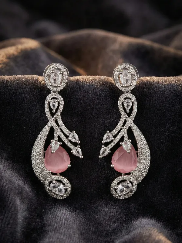 Pink_Alloy_Elegant_Earrings_For_Women