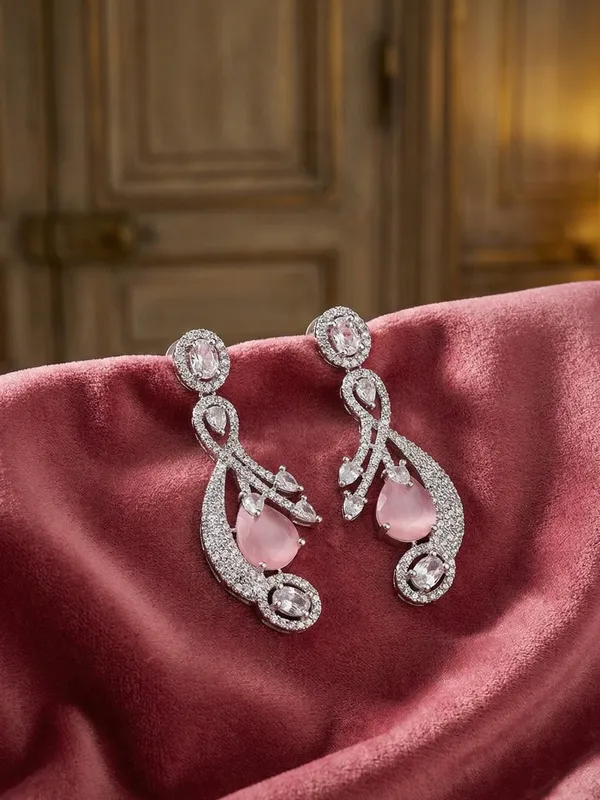 Pink_Alloy_Elegant_Earrings_For_Women