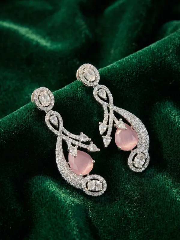 Pink_Alloy_Elegant_Earrings_For_Women