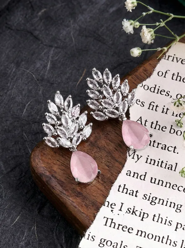 Pink_Stoned_Silver_Plated_Fashionable_Earrings_For_Women