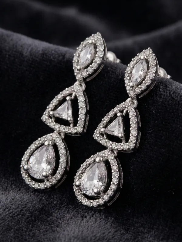 Silver_AlloyAD_Stoned_Fashionable_Earrings_For_Women