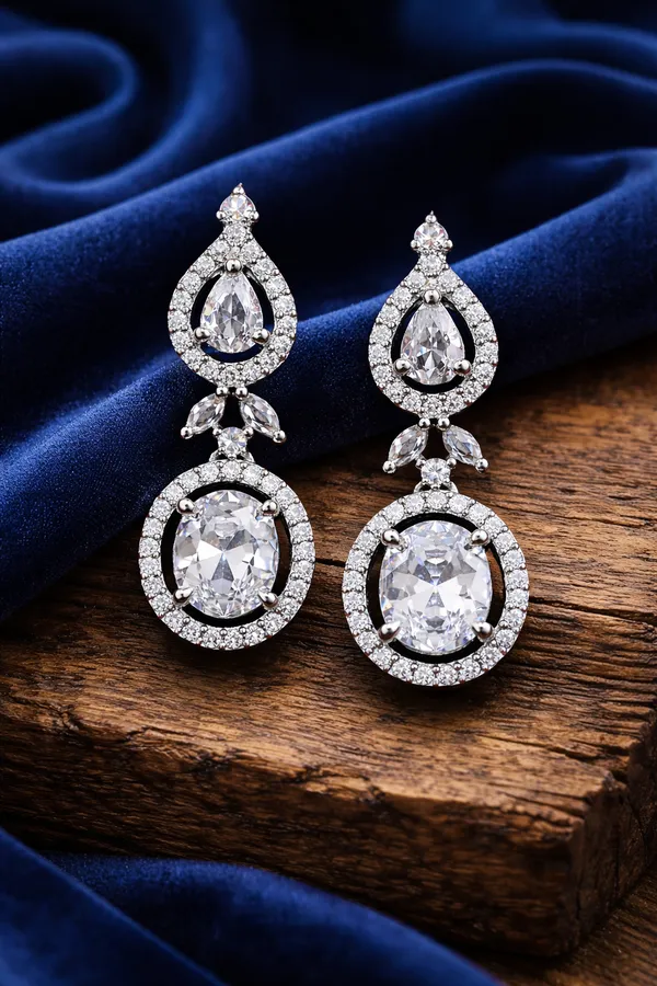 Silver_Alloy_Fashionable_Earrings_For_Women
