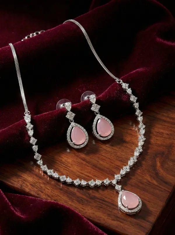 Silver_Pink_Elegant_Jewellery_set