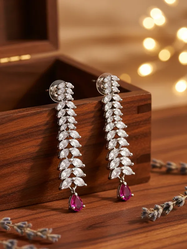 Red_Alloy_Elegant_Earrings_For_Women