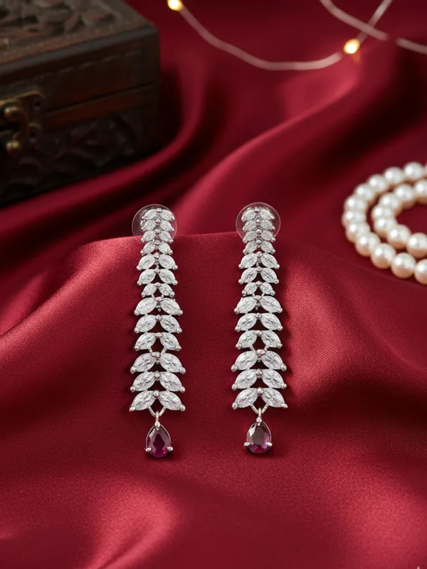 Red_Alloy_Elegant_Earrings_For_Women