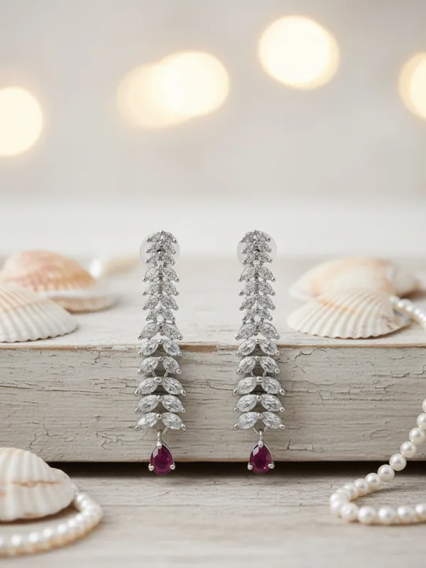 Red_Alloy_Elegant_Earrings_For_Women