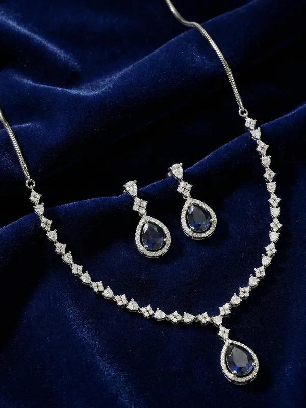 Blue_Alloy_Elegant_Necklace_Set_For_Women