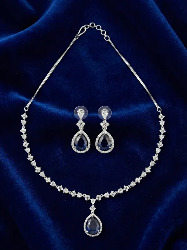 Blue_Alloy_Elegant_Necklace_Set_For_Women