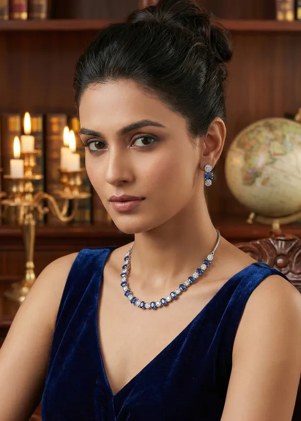 Blue_Alloy_Elegant_Necklace_Set_For_Women